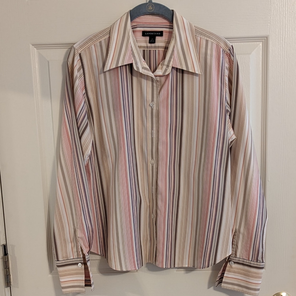 Land's End Women's Button-Down Striped Shirt